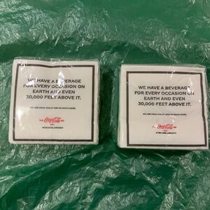COCA-COLA COKE SODA LOT/2 PACKS 50 EA Cocktail In-flight Airlines NAPKINS